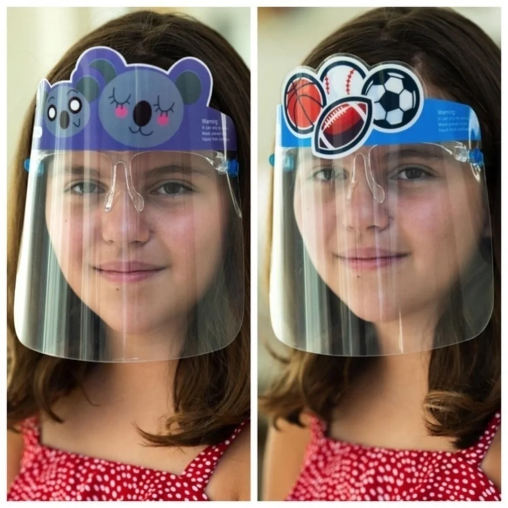 🆕2️⃣ea.Clear face shield for kids w/glasses